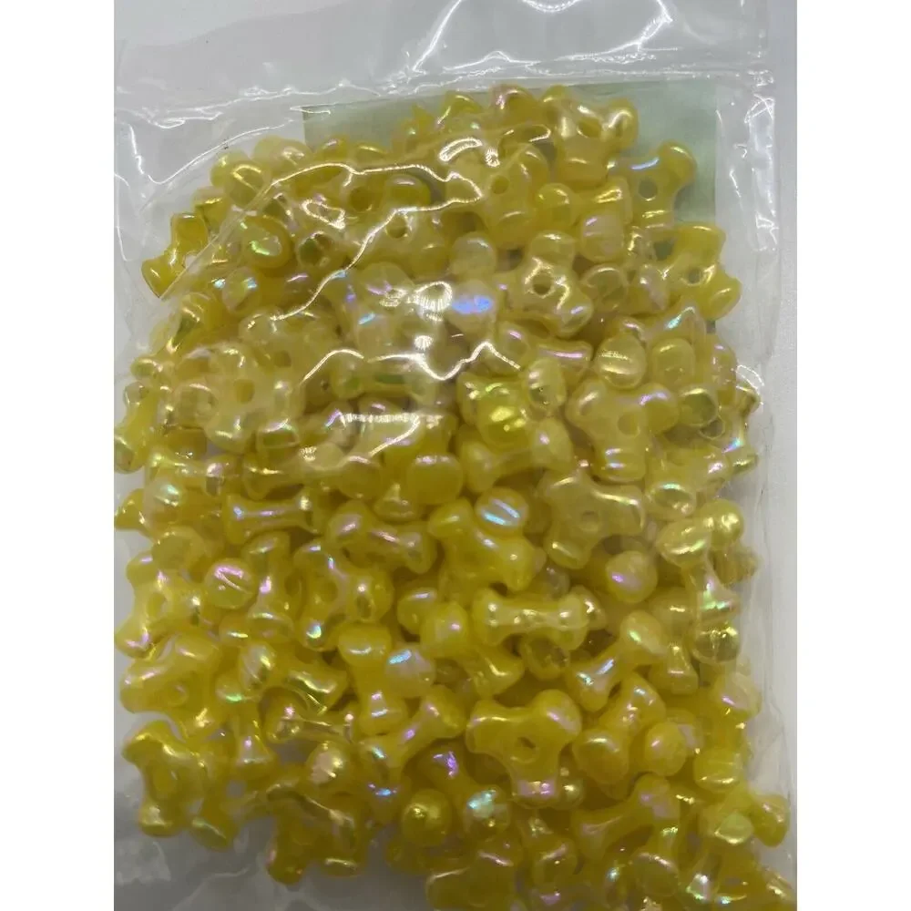 144 Gems 10MM TRI Propeller Beads blk,pink,yell,teal or clear 1 Bag